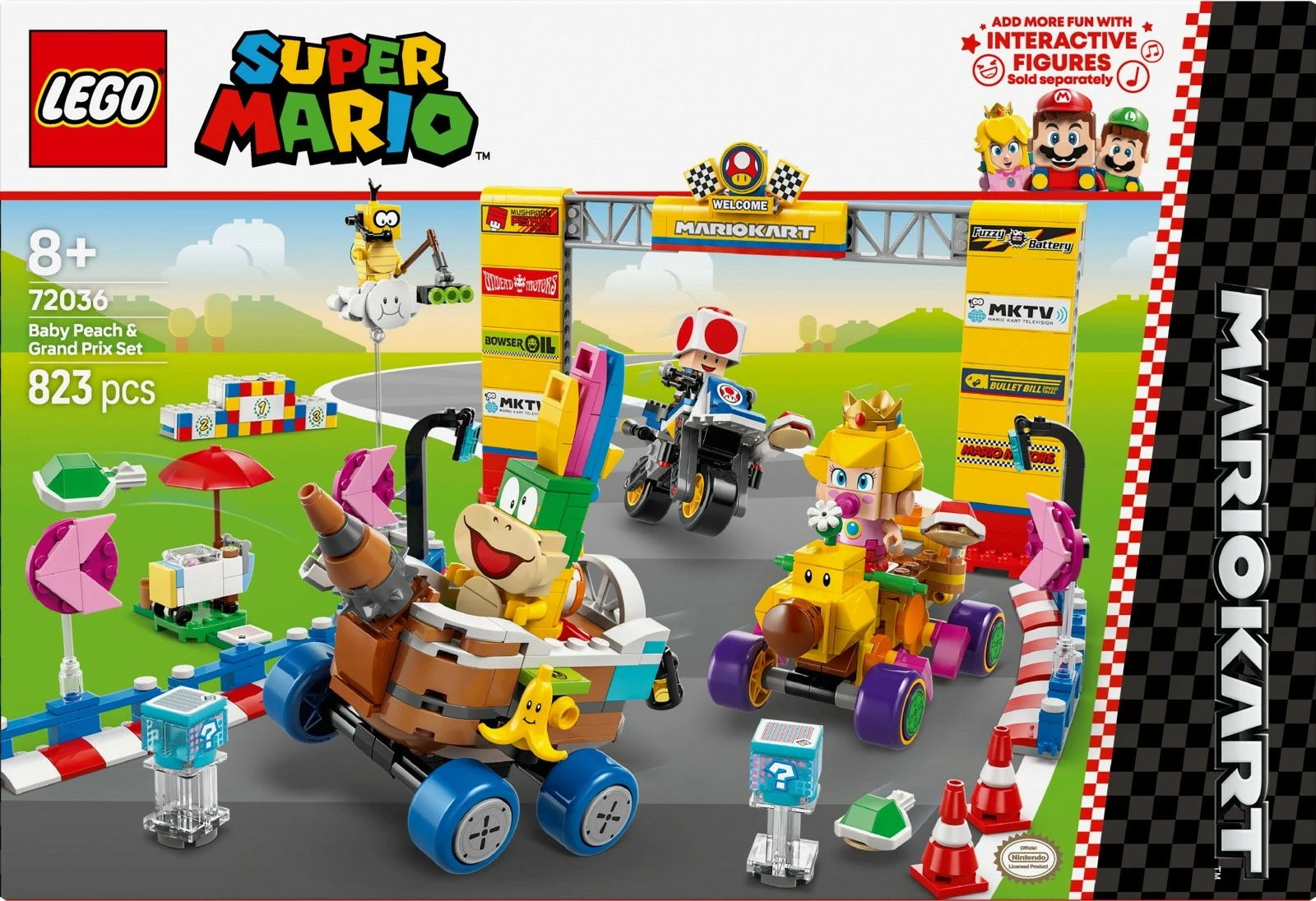 Set LEGO Super Mario Kart 72036, Baby Peach and Grand Prix, 823 pjesë
