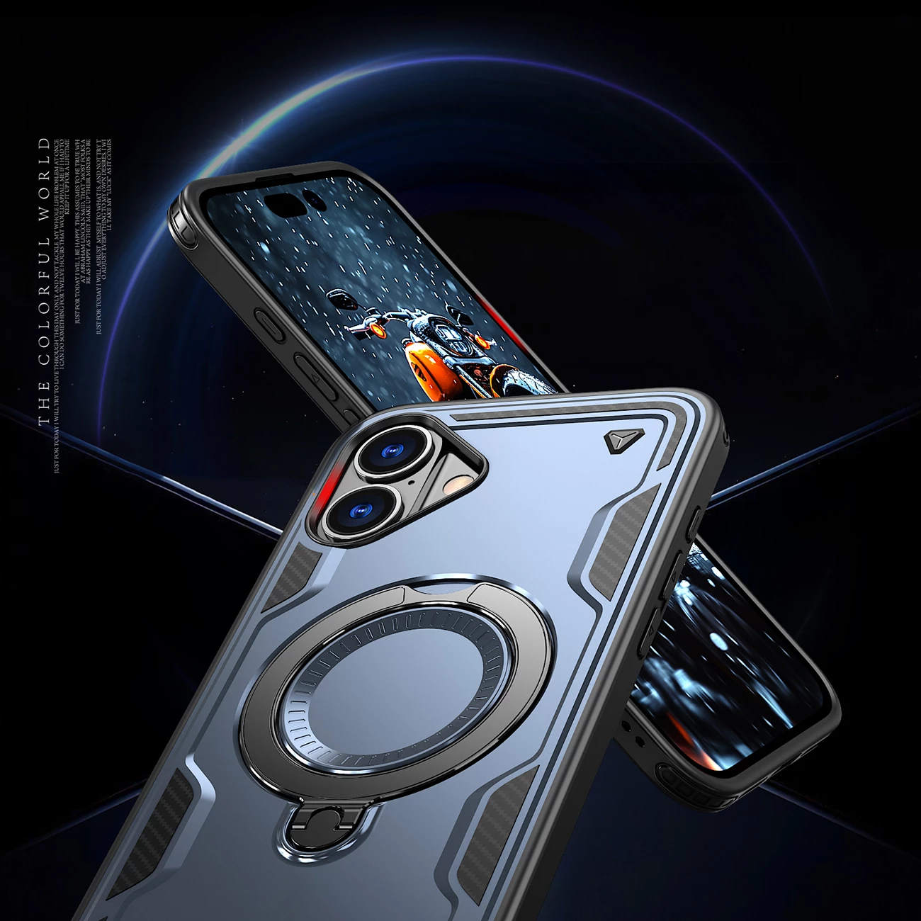 Mbështjellës Hurtel Hybrid Armor Trendy me MagSafe për iPhone 16, Blu