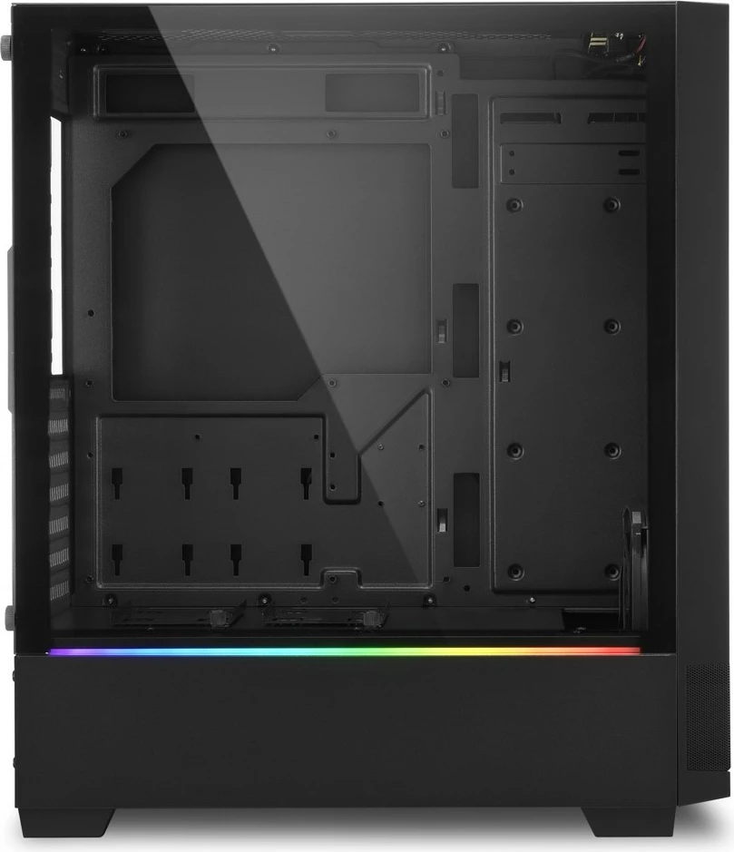 Kasë Sharkoon RGB FLOW, Midi Tower, ATX, micro ATX, Mini-ITX, i zi, RGB