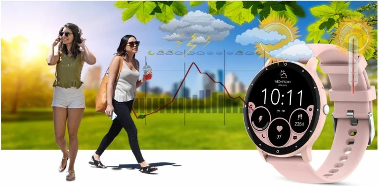 Smartwatch Gravity për femra, rozë dhe kaltër