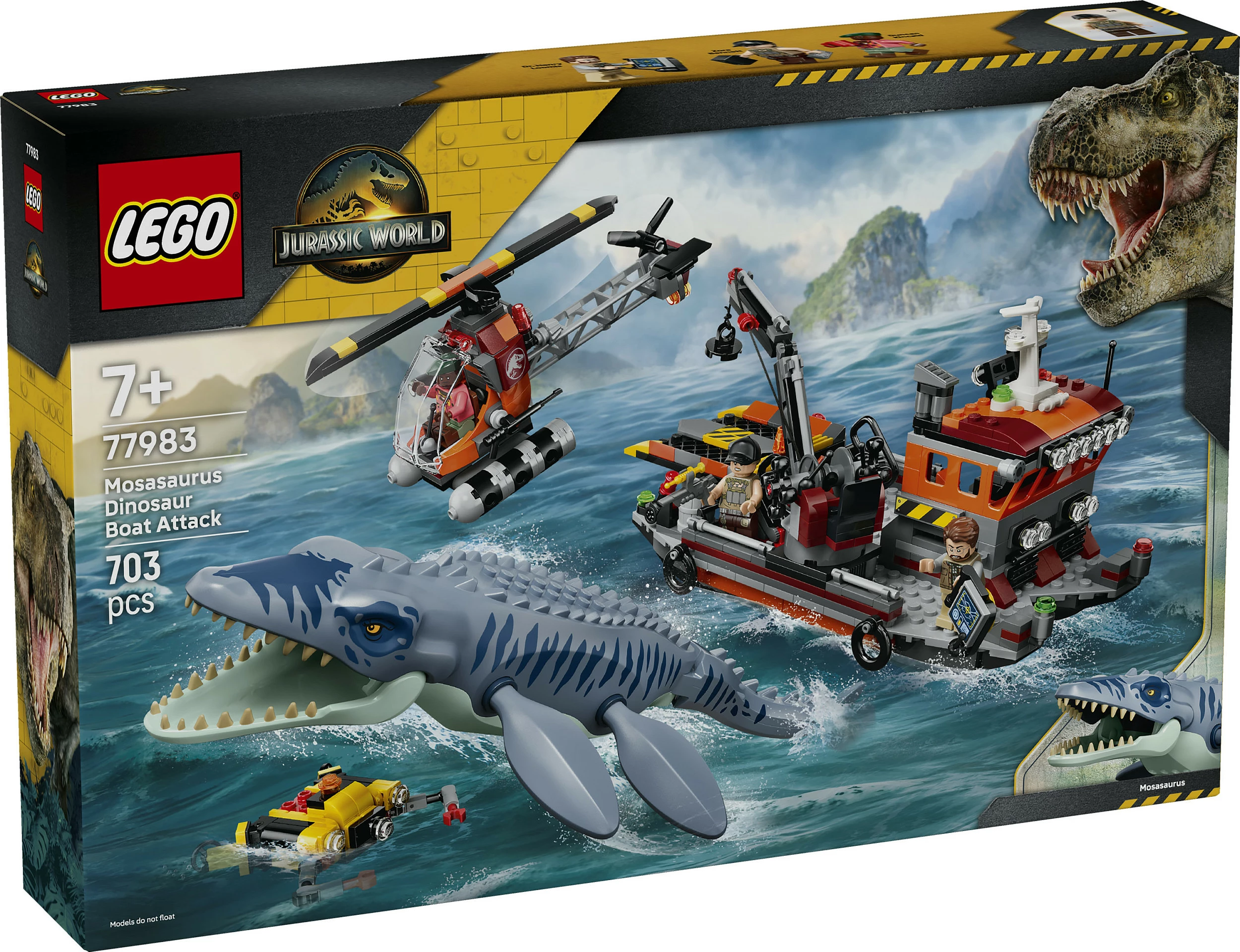 Set LEGO Jurassic World 77983 Mosasaurus Boat Attack, 703 copë