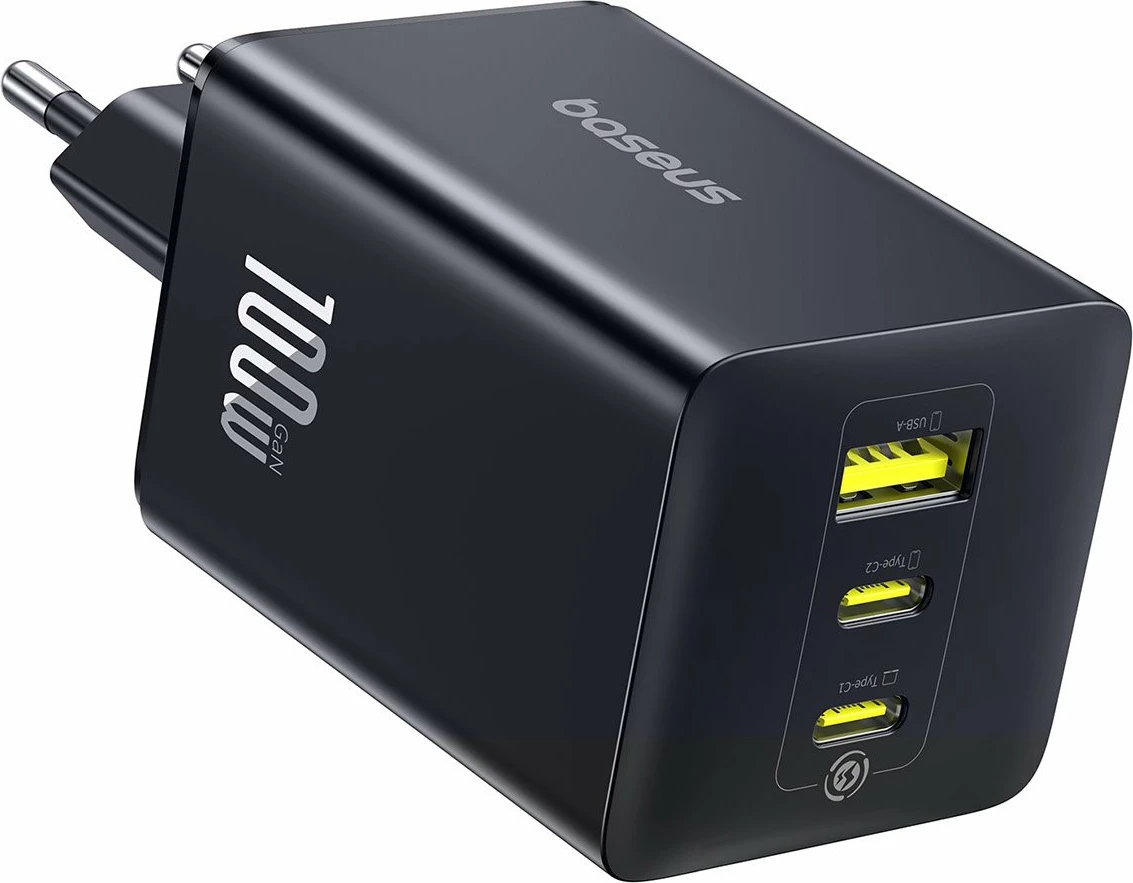 Karikues rrjeti Baseus EnerFill FE11 GaN 100W 2x USB-C + 1x USB-A, i zi