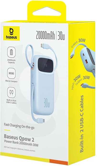 Powerbank Baseus QPow2 20000mAh 30W, kaltër