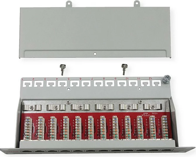 Patch panel rrjeti ROLINE 26.11.0316, 12 porta RJ45, Cat6a S/UTP, 1U, gri