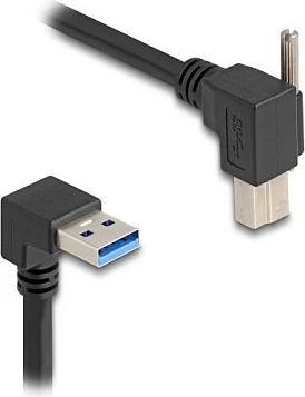Kabllo USB DeLOCK USB-A në USB-B me vida, USB 3.2 Gen 1, 1 m, 5 Gbit/s, e zezë
