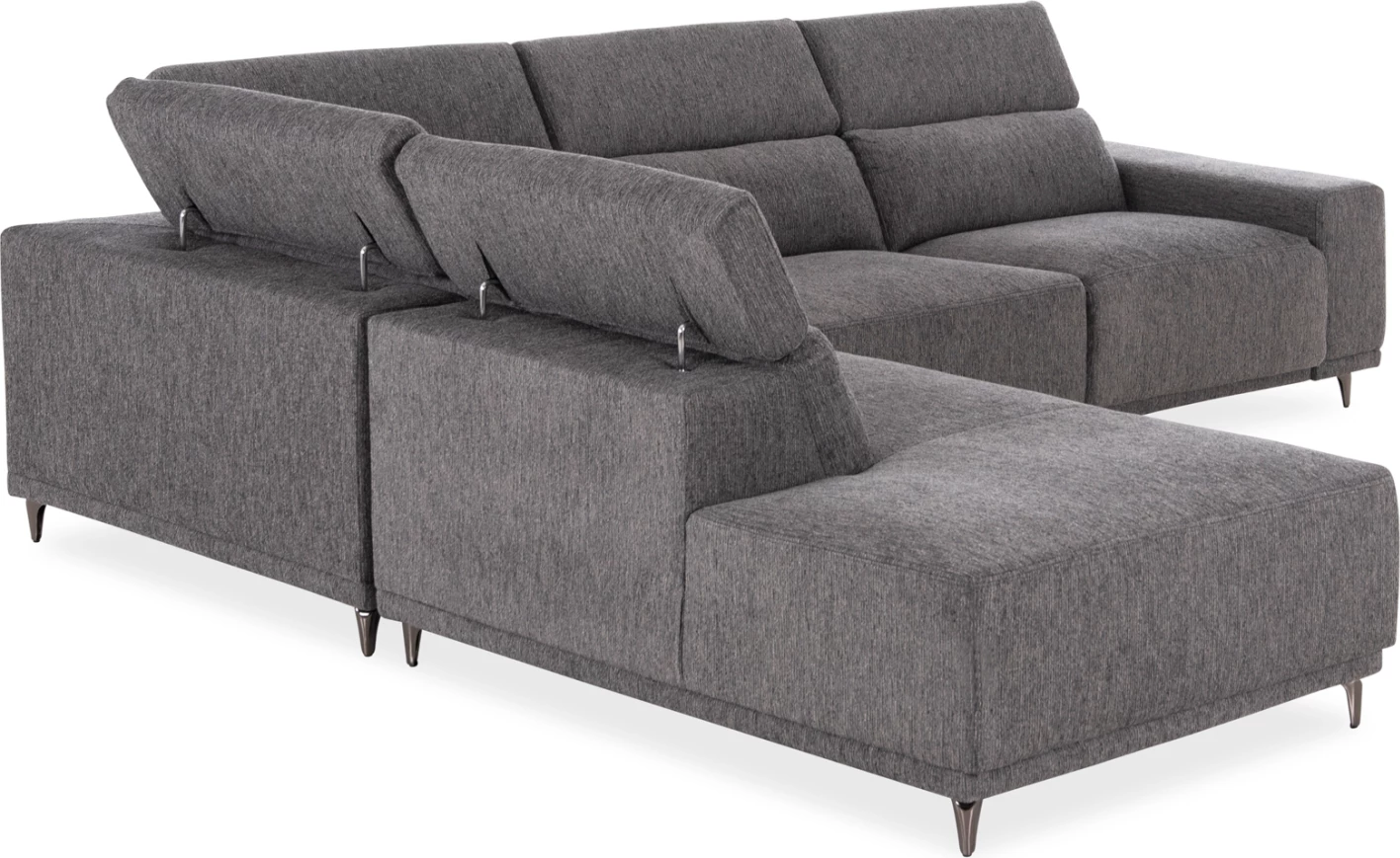 Këndore e majtë me 5 ulëse, me recline, ngjyrë gri, LUNARIS CD3316.01L, 307x267x94cm
