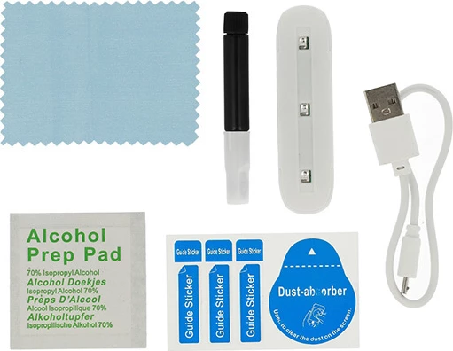 Mbrojtëse ekrani xham i kalitur UV Premium për Samsung Galaxy S25 5G, full screen, transparente, set me lëng UV + llambë UV