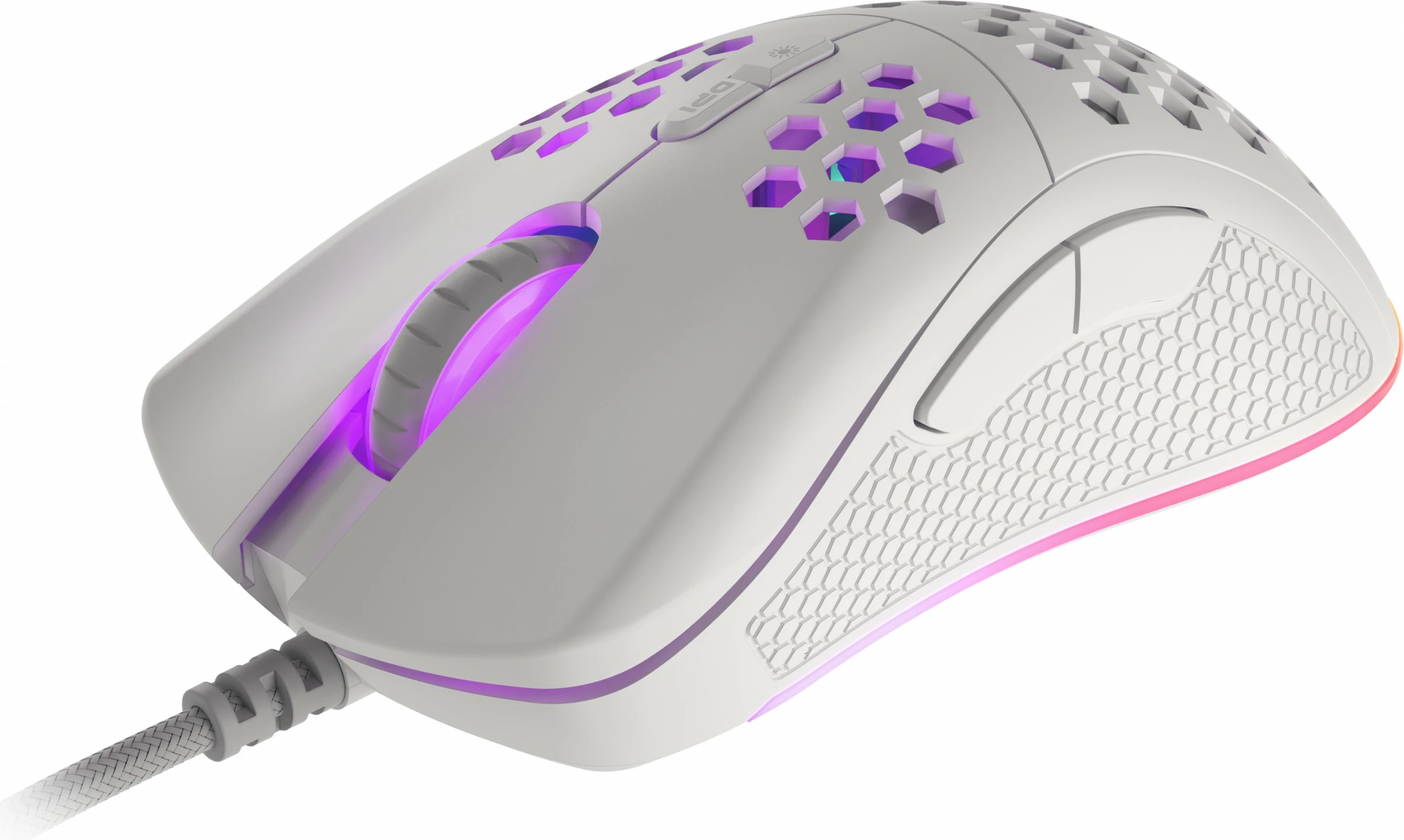 Maus gaming Genesis Krypton 555, 8000 DPI, 7 butona, RGB, i bardhë