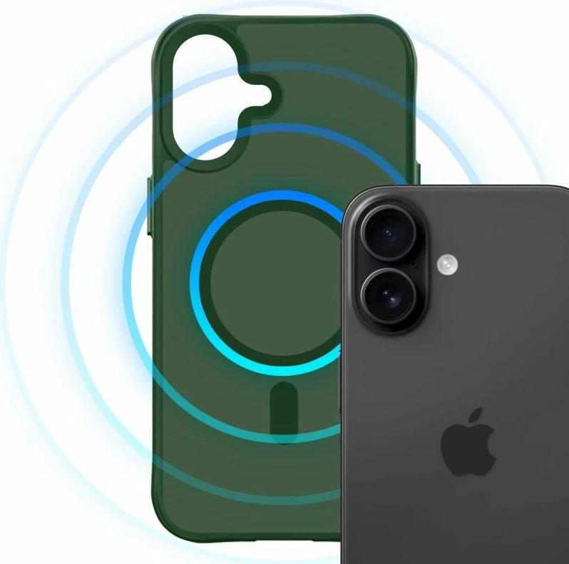 Maskë telefoni 3mk Smoke MagCase për iPhone 16, e gjelbër