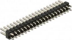 Pin header DeLOCK 2x20 (40 pin) 2.54 mm, straight, 5 copë, i zi