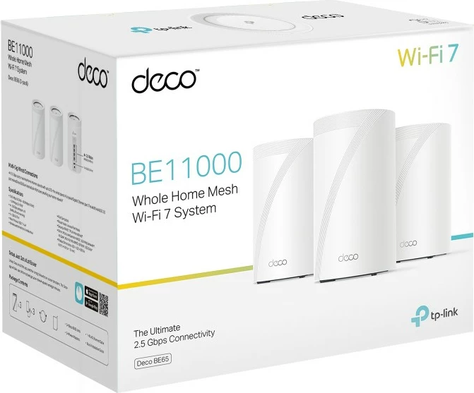 Sistem WiFi TP-Link BE9300, Mesh, WiFi 7, Tri-band, Bardhë