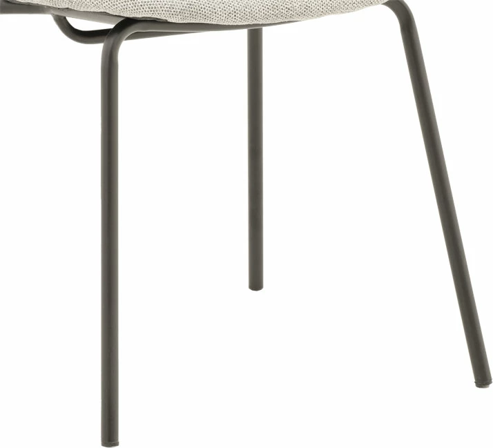 Karrige Pietro, pëlhurë gri e lehtë, këmbë të zeza, 50x53x83cm