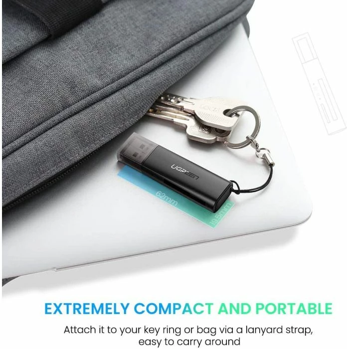 Lexues kartelash UGREEN 60722 SD/microSD USB 3.0 5Gbps, i zi, me kuti