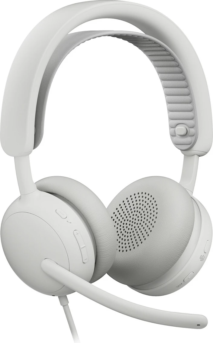 Kufje Logitech Zone Wired 2 for Business, me kabllo USB-C/USB-A, mikrofon me anulim zhurme, Off-White