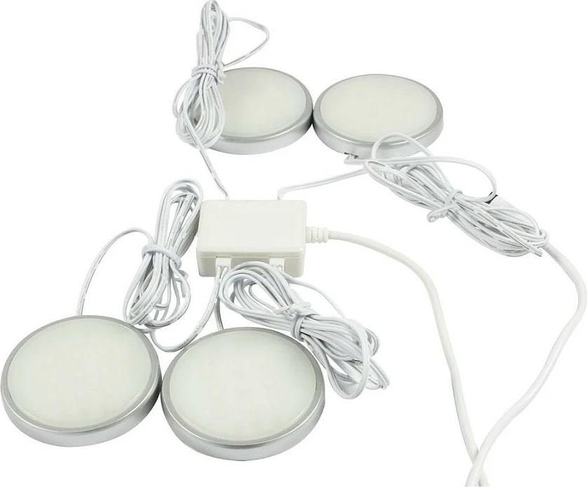 Set drita LED Synergy21 S21-LED-000705, 4 copë, 3250K warm white, me telekomandë, e bardhë