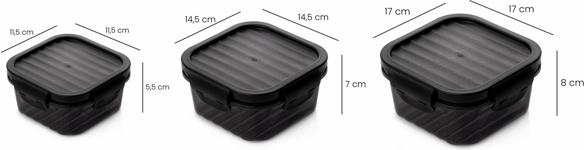 Set kuti për ruajtje (6 copë), Hermia, ET-00113, ngjyrë antracit