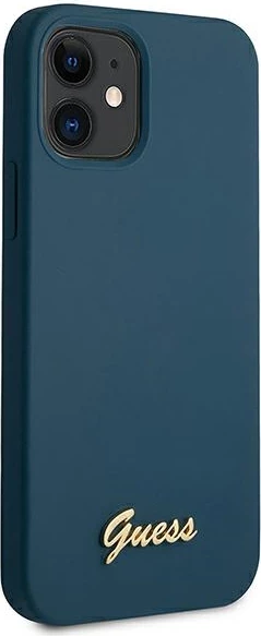 Mbështjellës Guess GUHCP12SLSLMGBL për iPhone 12 mini 5.4", silikon, blu