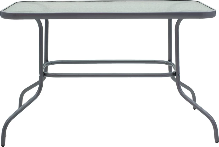 Tavolinë me karrige Valor-Tade, set prej 5 pjesësh, metal antracit-xham, 110x60x70cm