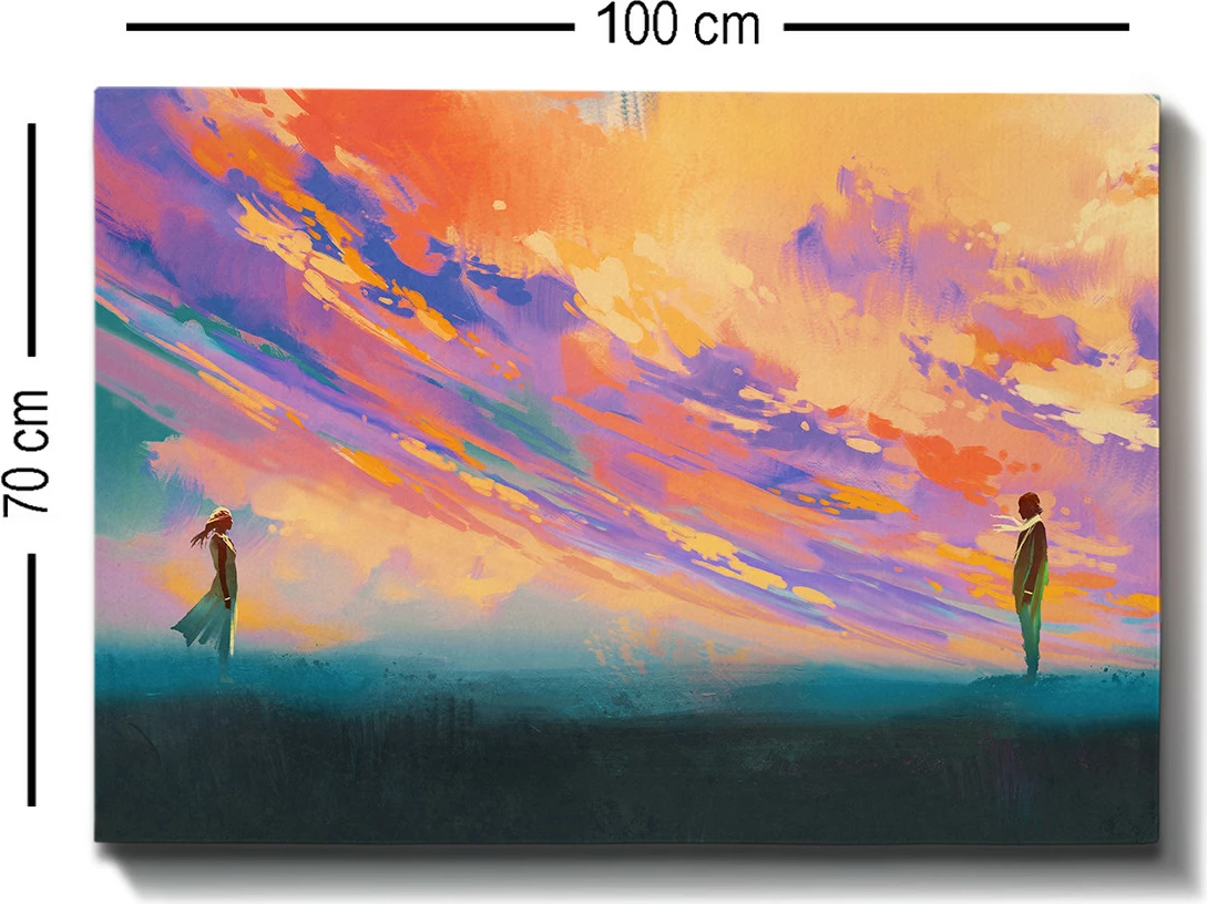 Pikturë dekorative në kanavacë, shumëngjyrëshe, 70x100cm, kornizë druri