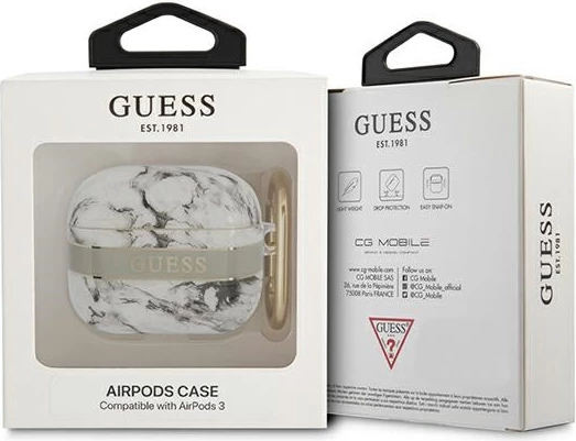 Mbështjellës Guess Marble Strap për AirPods 3, Gri