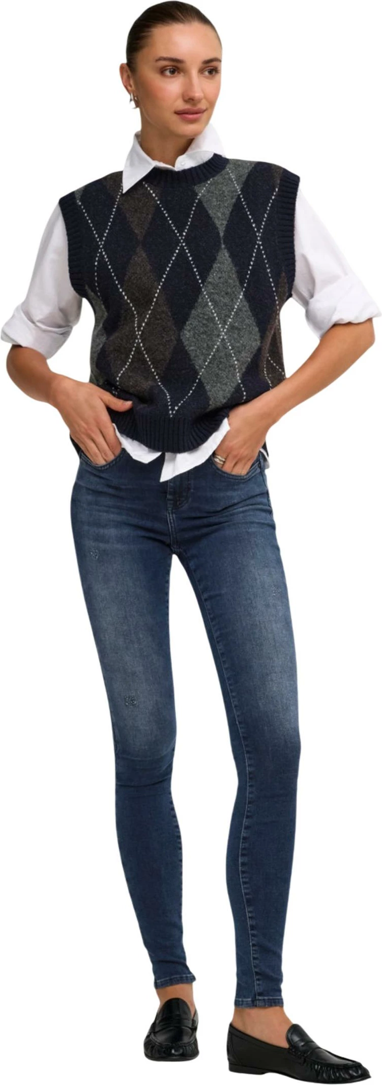 Jelek i thurur për femra Only Onlrhombus Argyle 15364799, i kaltër [Madhësia: S]