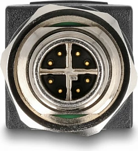 Adapter rrjeti DeLOCK M12 X-coded 8-pin (mashkull) në RJ45 (femër), Cat6a, i zi