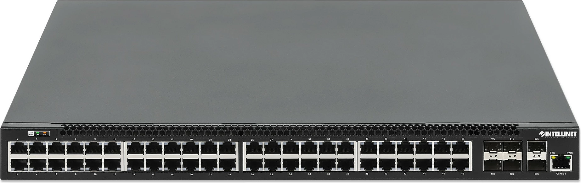 Switch Intellinet 54-P PoE+ Managed, 48x Gigabit, 6x 10GbE, 850W
