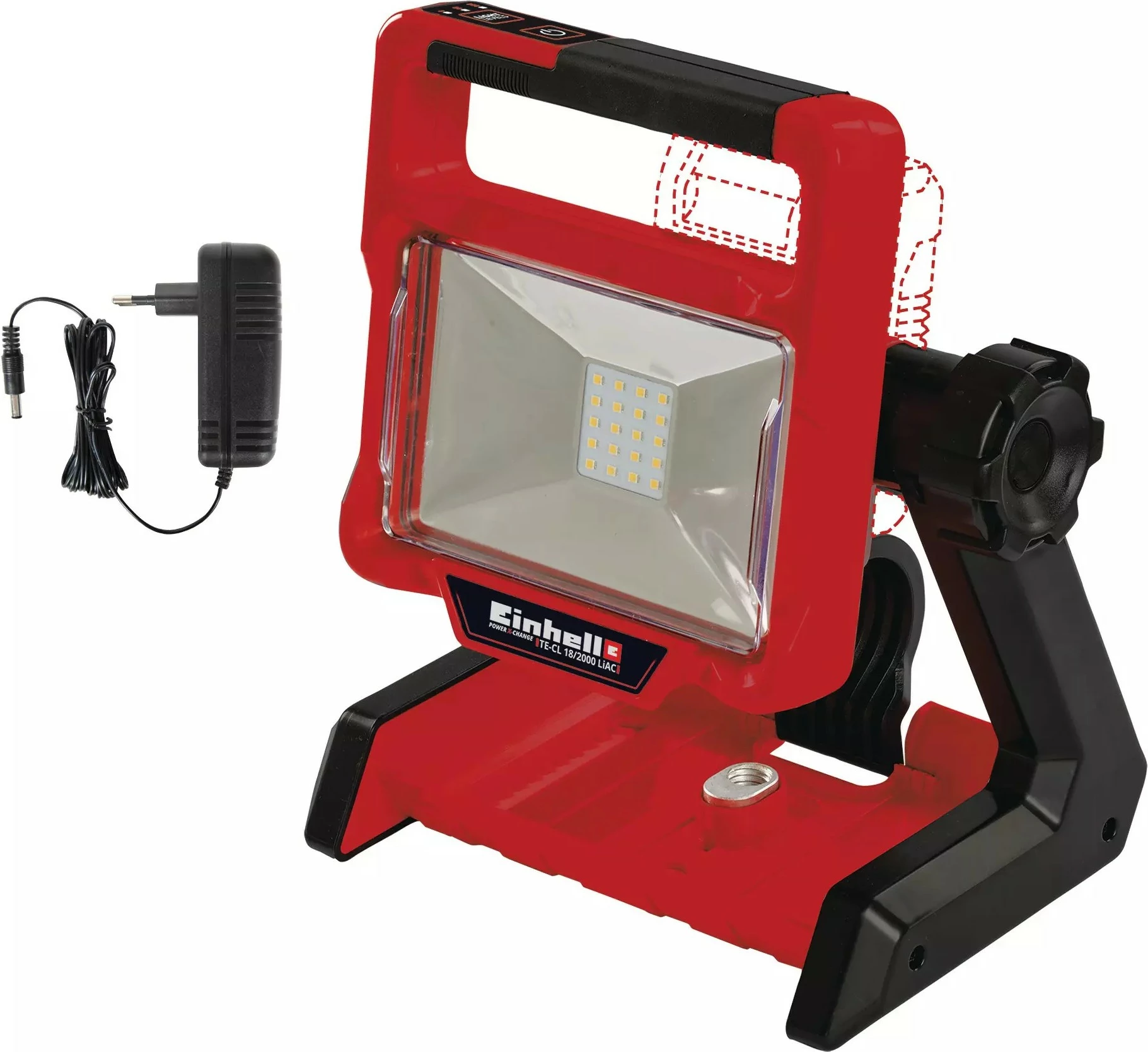 Dritë pune Einhell TE-CL 18/2000 LiAC Solo, LED, 20 llamba, pa bateri, e zezë/e kuqe