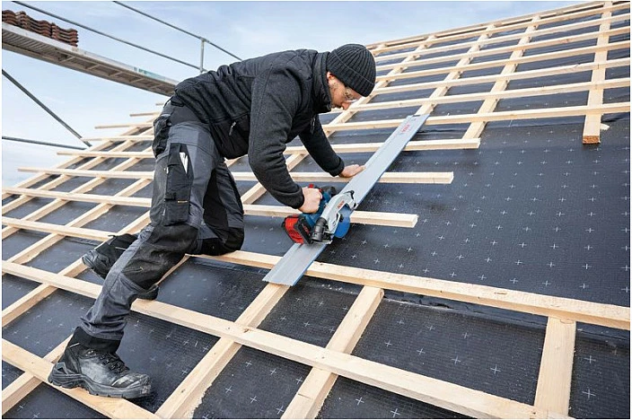 Sharrë rrethore me bateri Bosch GKS 18V-57-2 GX Professional (solo), 18V, 165mm, në L-BOXX, blu/zezë