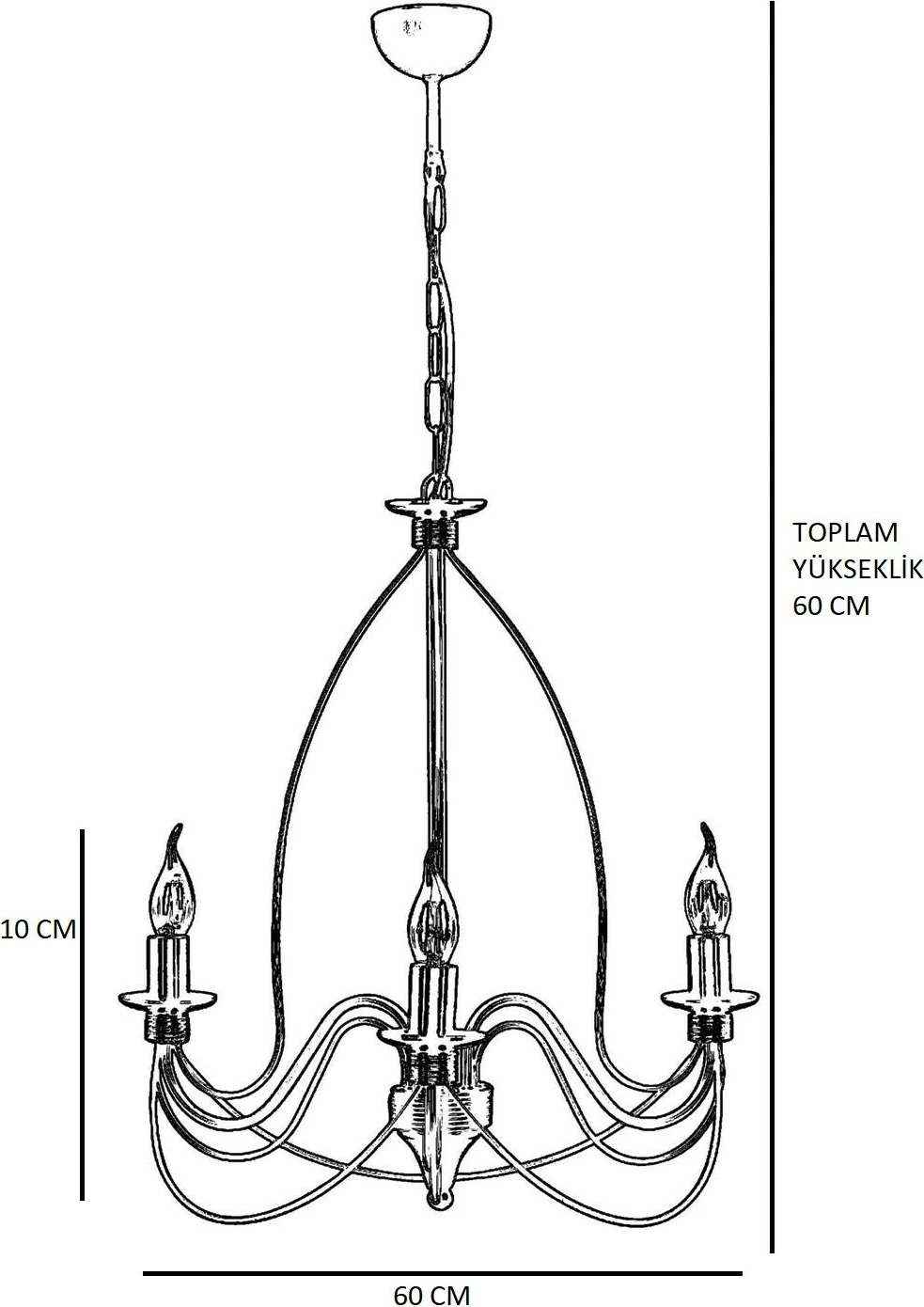 Llambadar Opviq, model 7755-3, shumëngjyrësh, 60cm