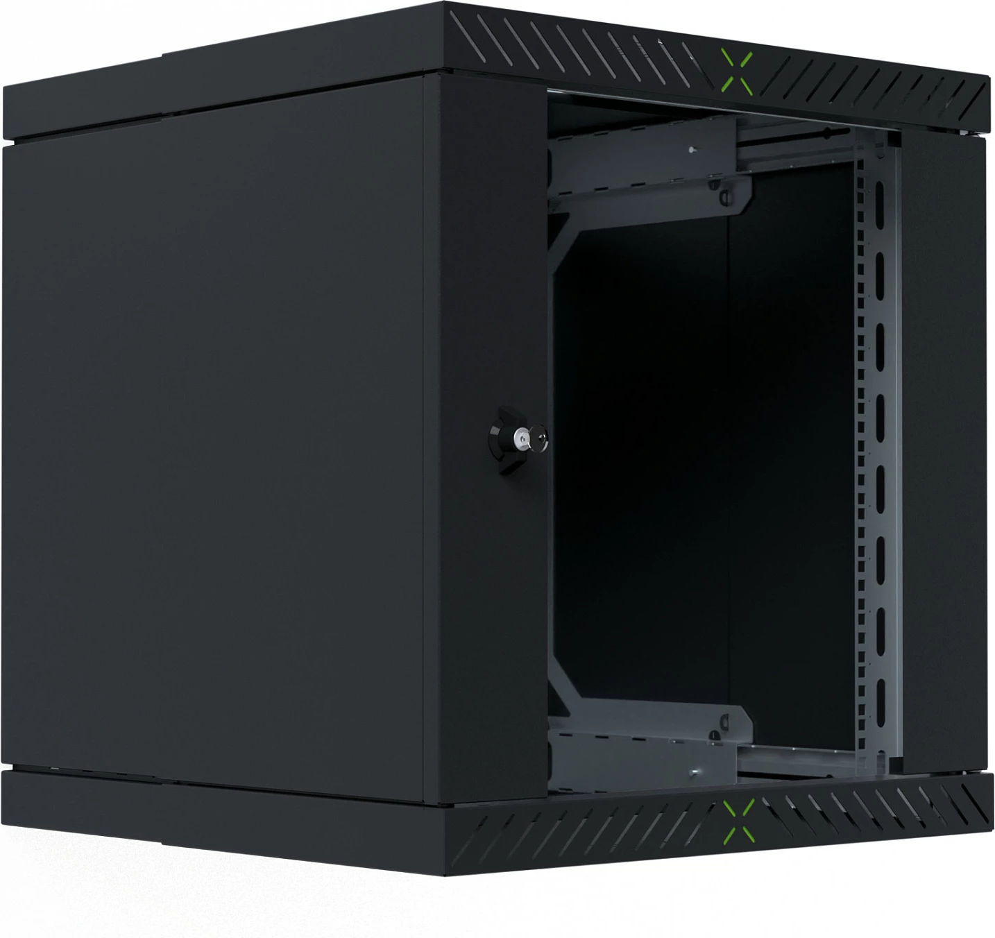 Kabinet rrjeti EFB Elektronik WGX-1206TS.G1, 12U, 19", montim në mur, 60 kg, derë xhami, me kyç, i zi