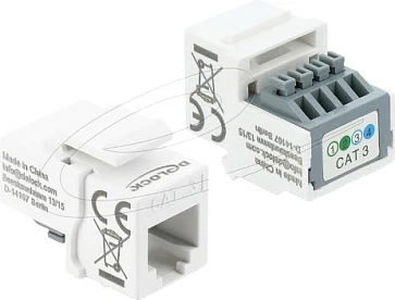 Modul keystone DeLOCK 90993, RJ-11 me bllok terminal 4-pin, AWG 26/22, i bardhë