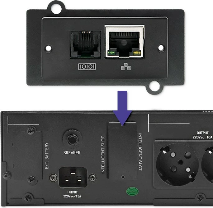 UPS rack Qoltec 53946, 2kVA, 1600W, LCD, i zi