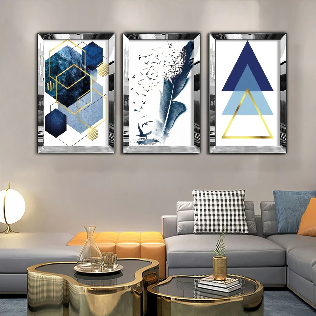 Pikturë dekorative MDF-Plexiglass (3 copë), Wallity, Huhu410, 30x40cm