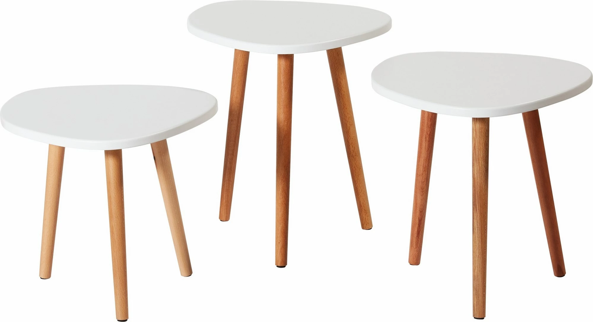 Set tavolinash të vendosshme Skye Decor, të bardha, 3 copë, Tuvalle 051