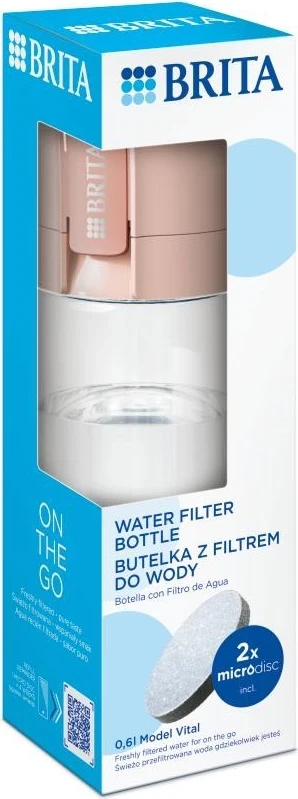 Shishe filtruese UJI Brita Vital, 600 ml, 2x filter, rozë