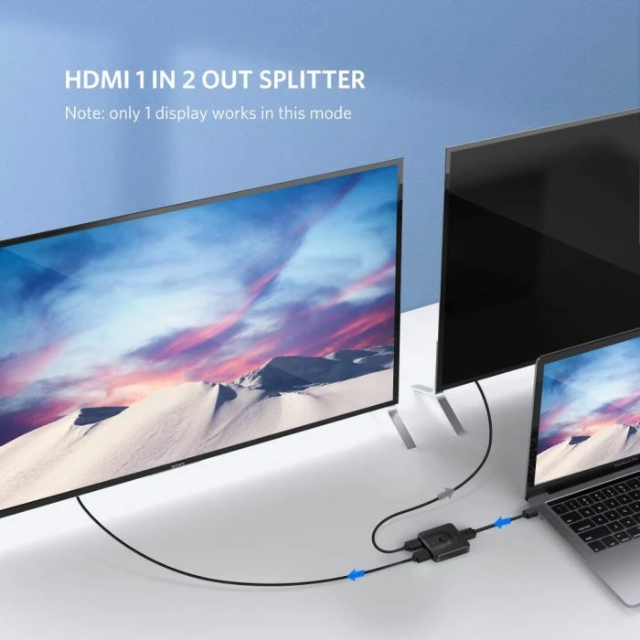 Switch HDMI UGREEN 50966 2x1 HDMI 2.0 bi-directional 4K@60Hz me telekomandë, zi, 1 copë