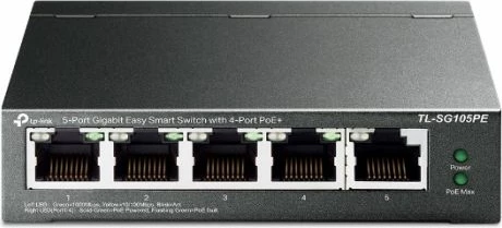 Switch TP-LINK TL-SG105PE, 5-port Gigabit, 4x PoE+ 65W, zi