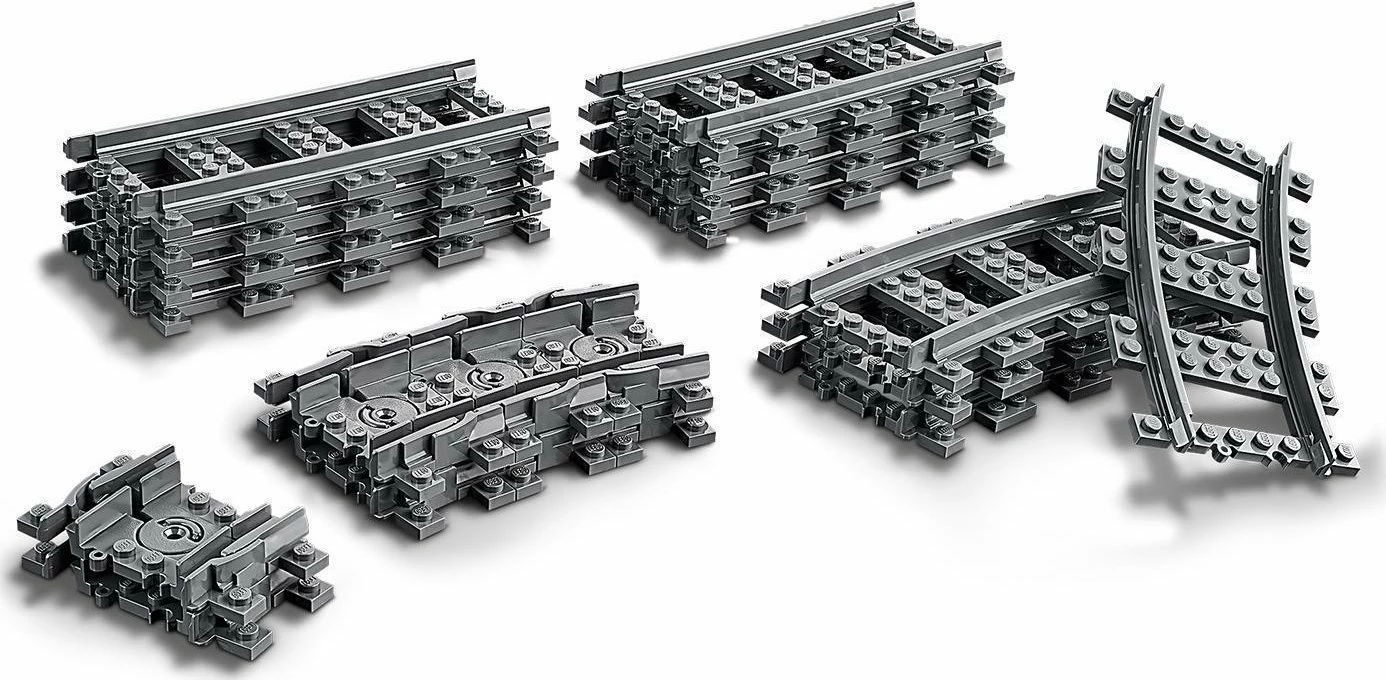 Set shina treni LEGO City 60205, 20 copë, zgjerim hekurudhe, gri