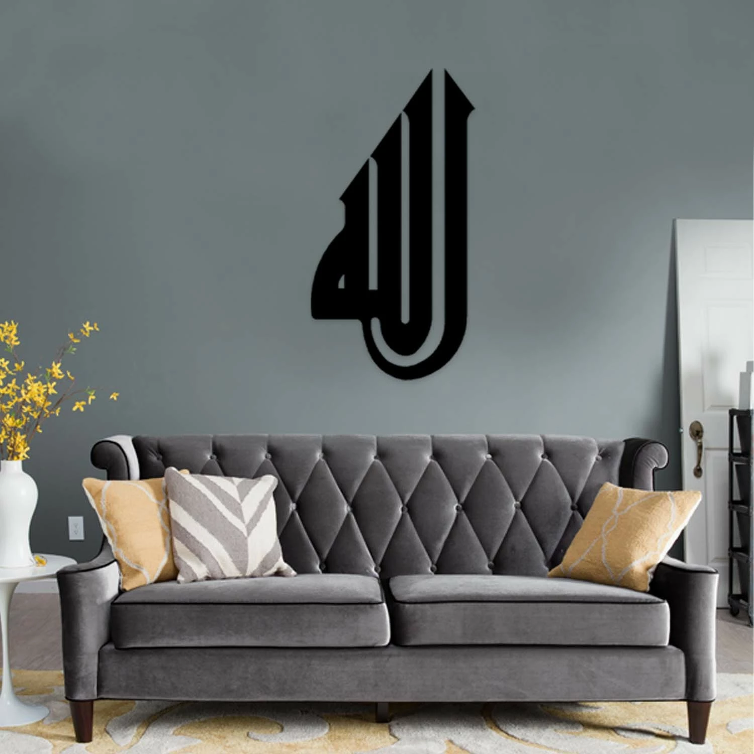 Aksesor dekorativ metalik për mur, Wallity, Allah 04