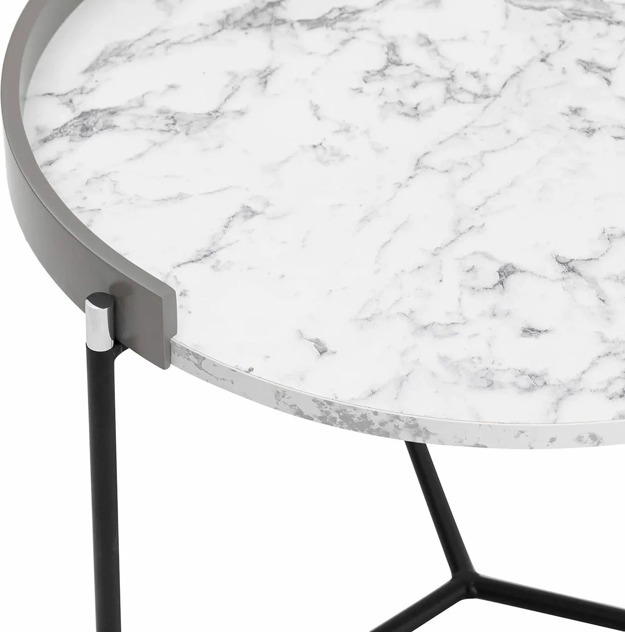 Set tavolinash ndihmëse (2 copë), Skye Decor, Mandy, ngjyrë antracit