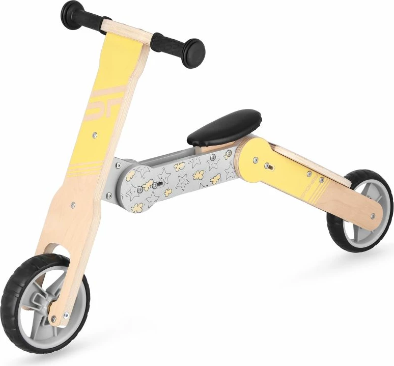 Bicikletë e balancës dhe trotinet për fëmijë 2në1 Spokey WOO-RIDE MULTI, e verdhë
