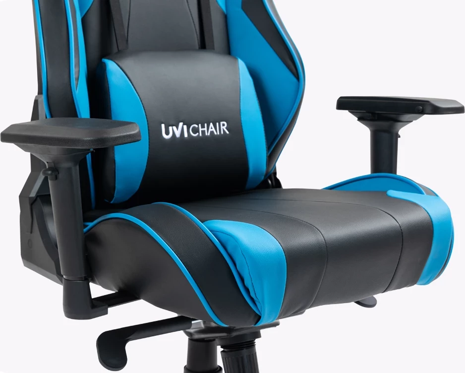 Karrige gaming/zyre UVI Sport XL UVI9001, shpinore 90-180°, mekanizëm multi-funksional, mbështetëse krahu 4D, deri 185 kg, blu