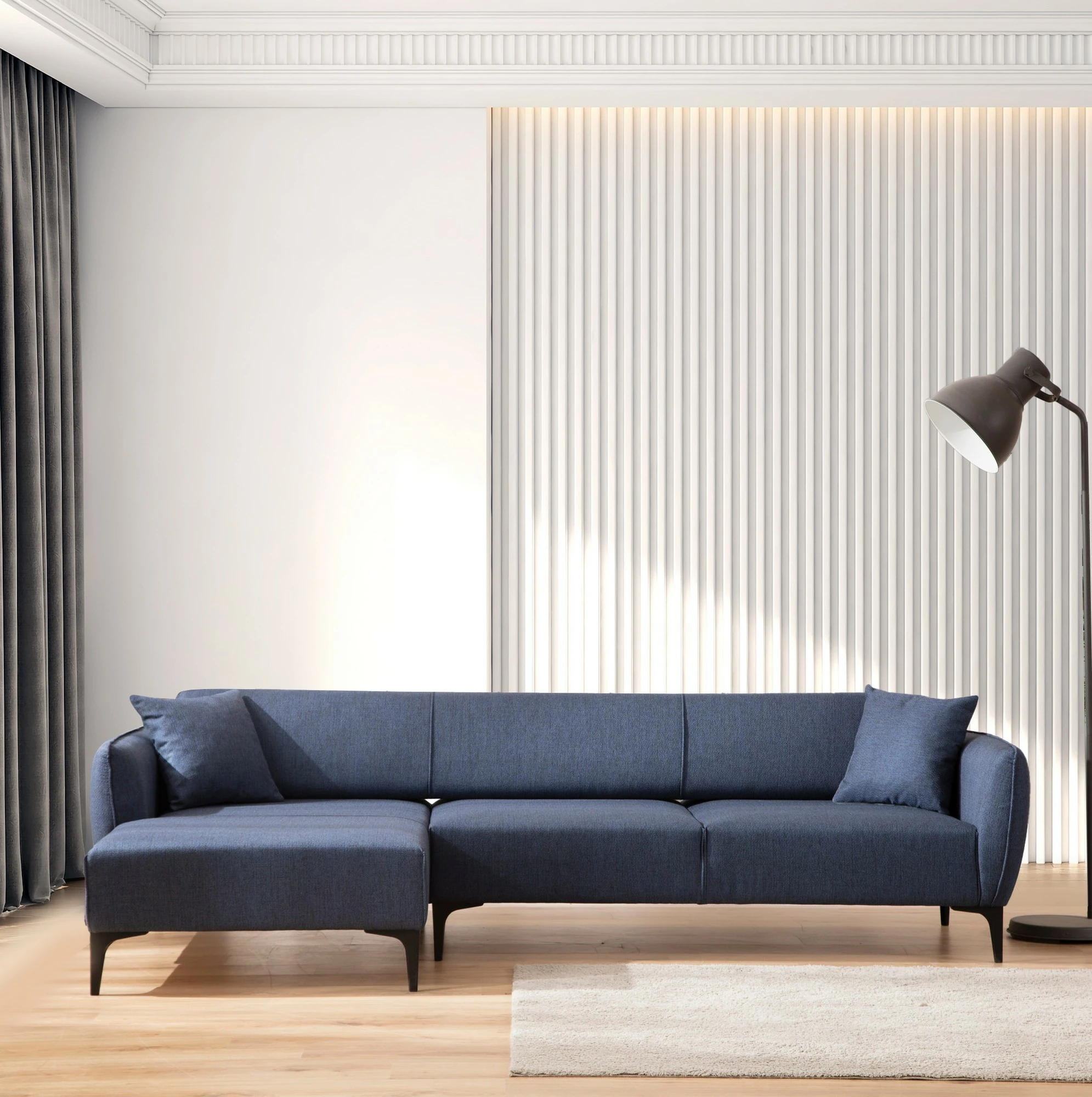 Këndore Atelier del Sofa, Belissimo, kënd i majtë, ngjyrë kaltër