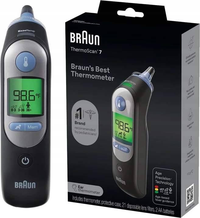 Termometër klinik, Braun, ThermoScan 7 IRT6520, zi