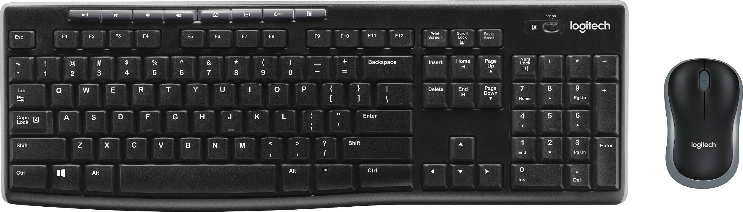 Tastierë dhe maus Logitech Wireless Combo MK270, QWERTY, USB, e zezë