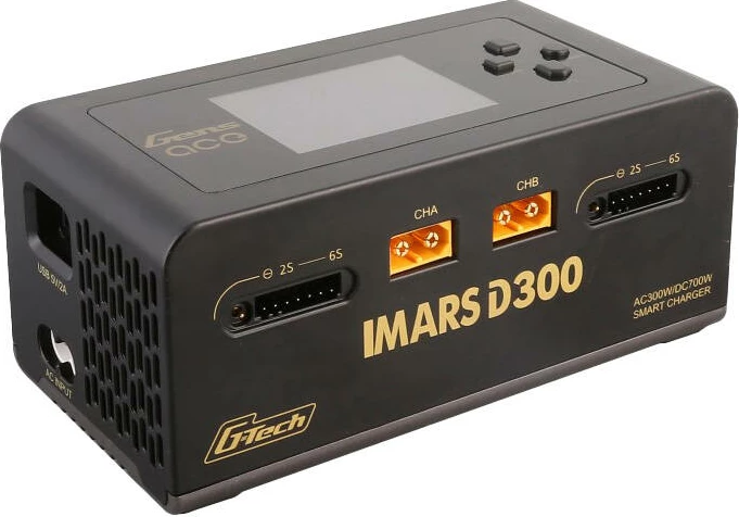 Karikues Gens Ace IMARS D300 G-Tech Channel, 300W/700W, për bateri RC, i zi