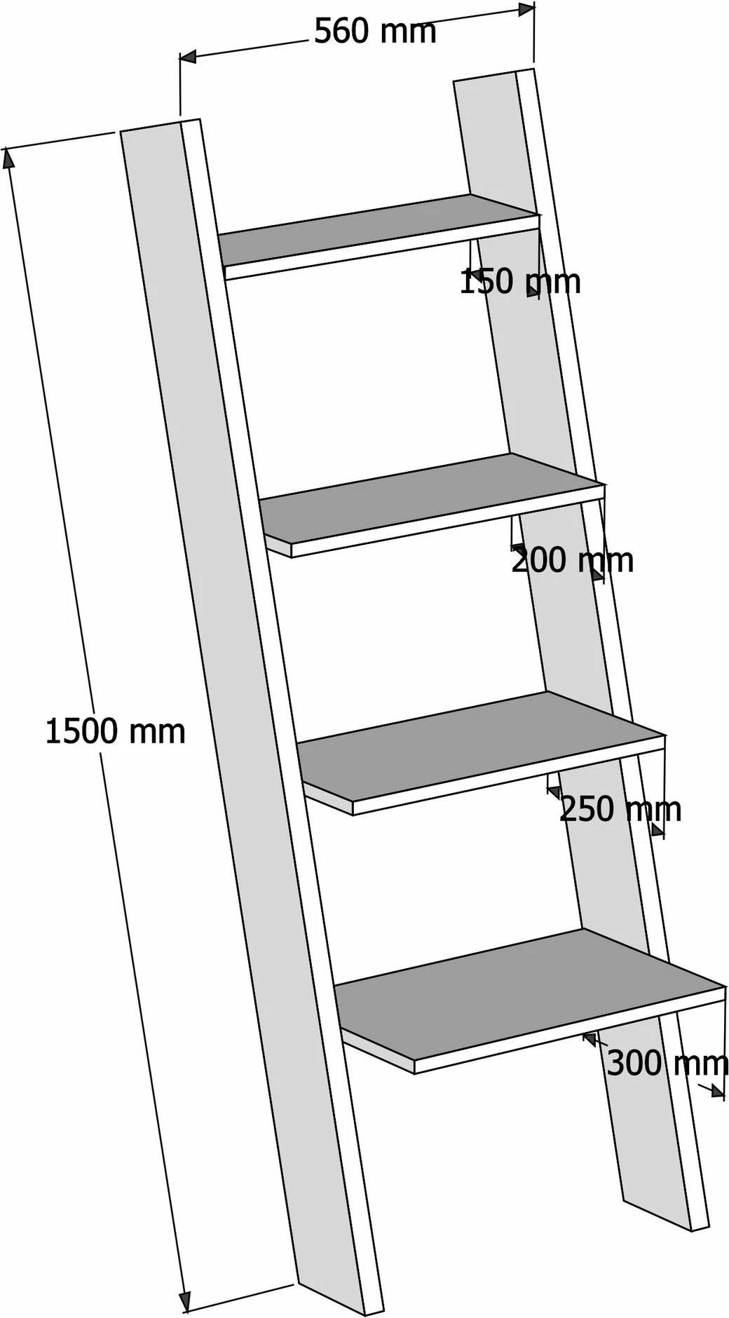 Raft librash Hanah Home, ngjyrë arre, dizajn skandinav