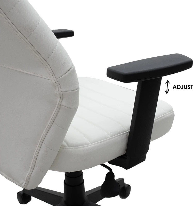 Karrige menaxheri për zyre Benno, lëkurë artificiale e bardhë