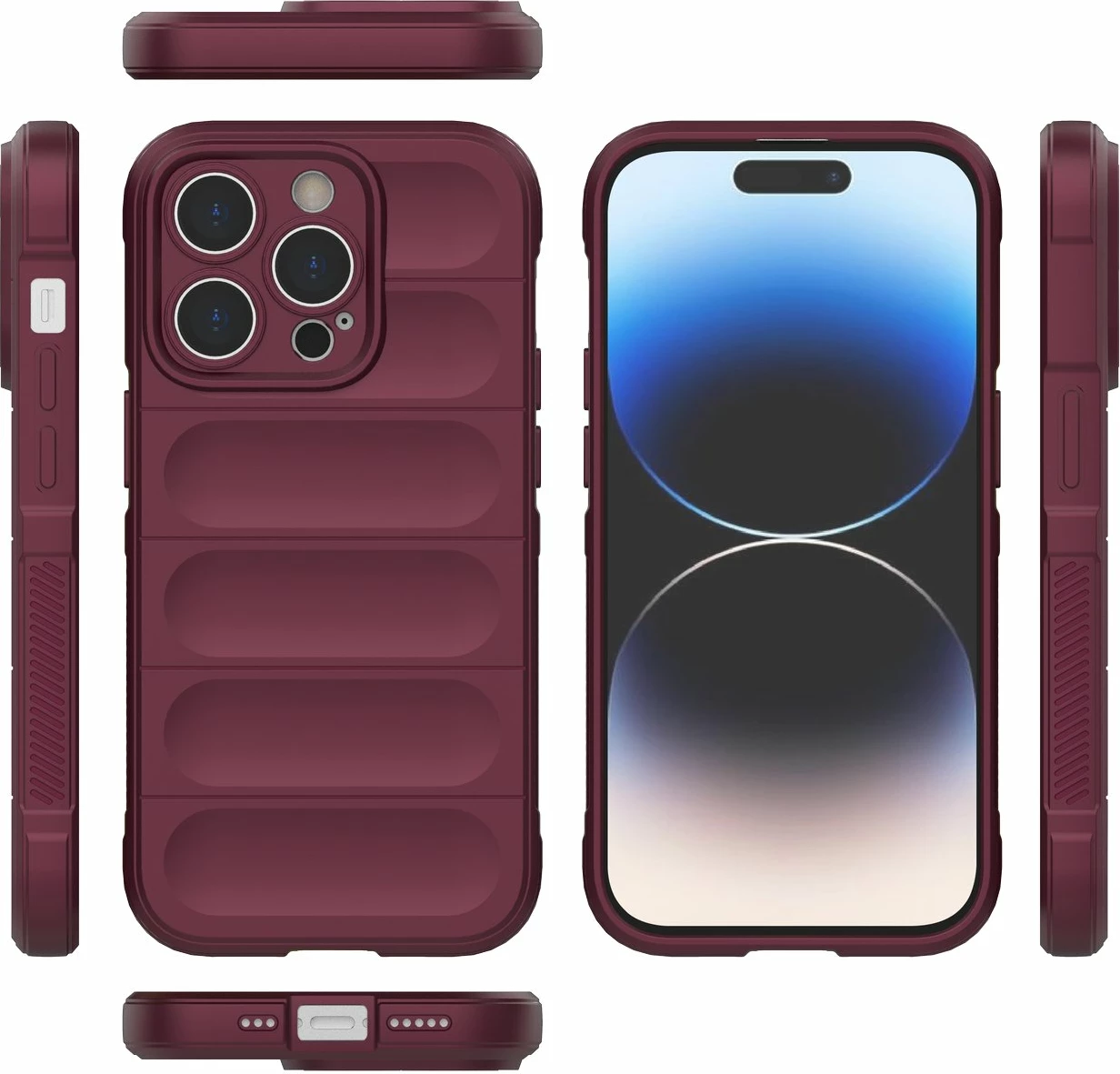Mbështjellës Hurtel Magic Shield Case për iPhone 14 Pro, elastik, i blinduar, kuq